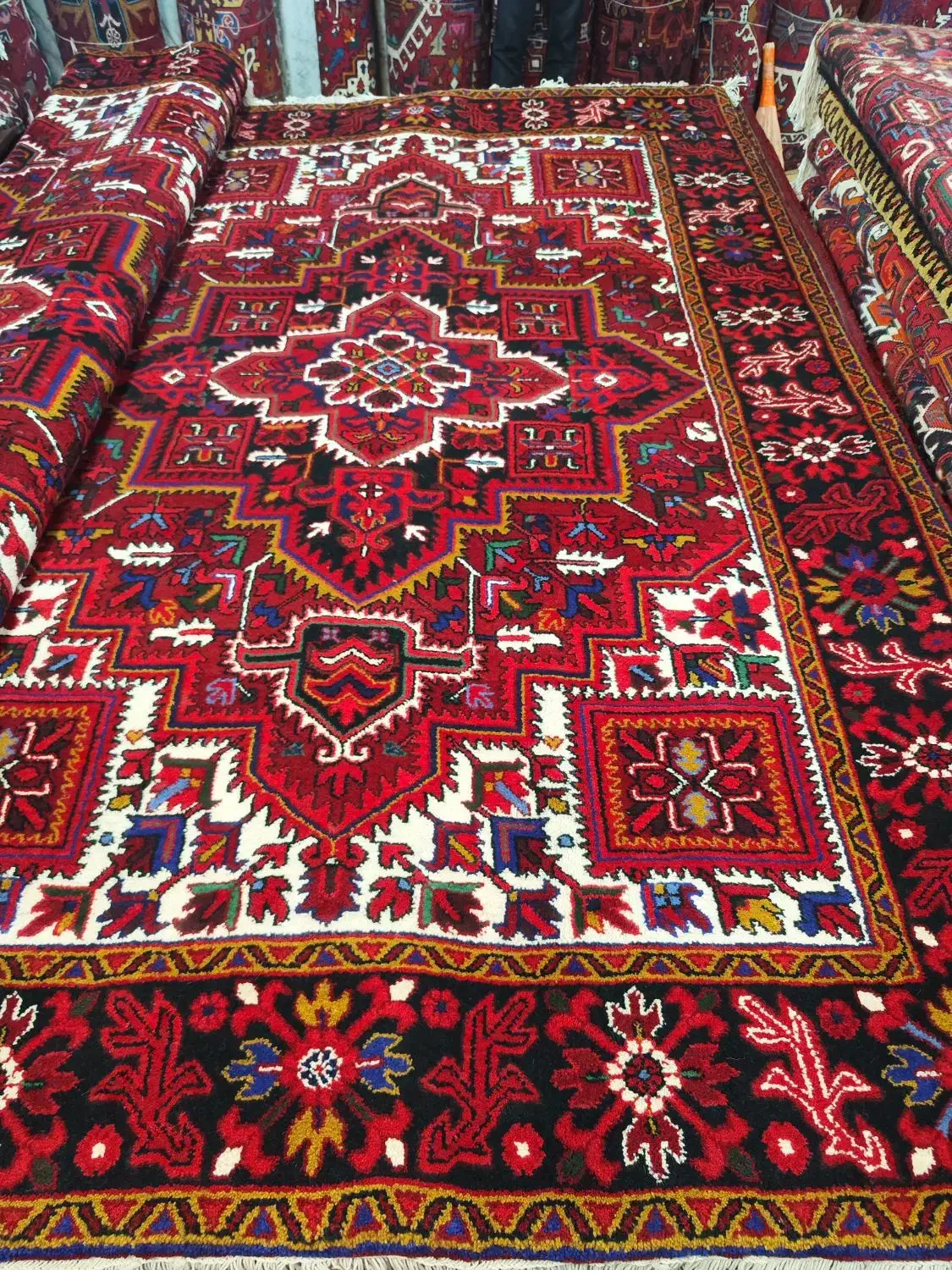 ۱ جفت فرش چشمه زن|فرش|بناب, |دیوار