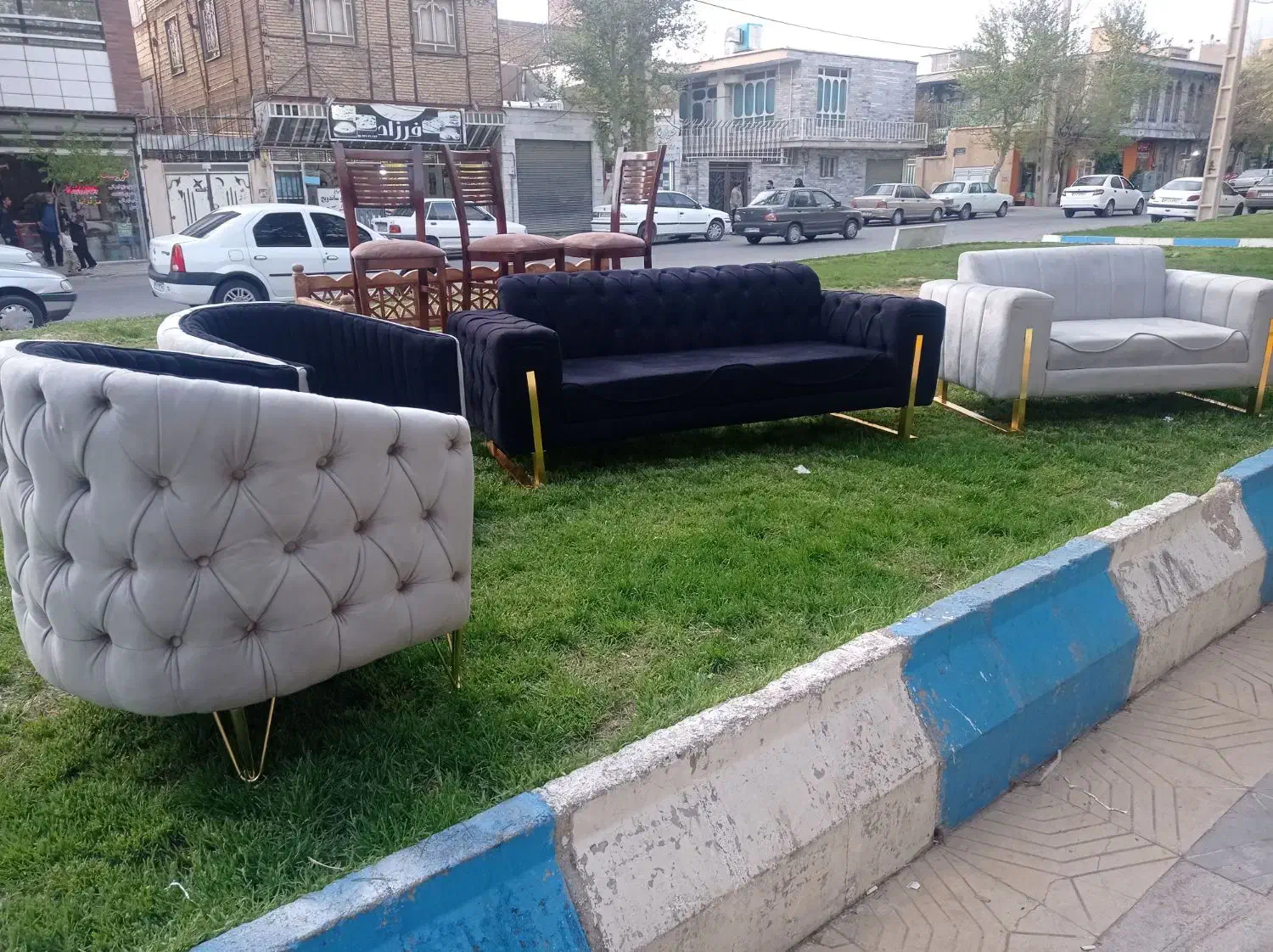 مبل ۷ نفره طوسی مشکی|مبلمان خانگی و میز عسلی|بروجرد, |دیوار