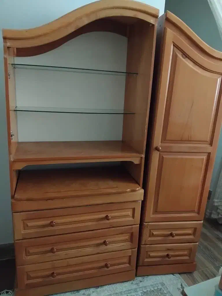 سرویس خواب نوجوان چوب راش|تخت و سرویس خواب|دامغان, |دیوار