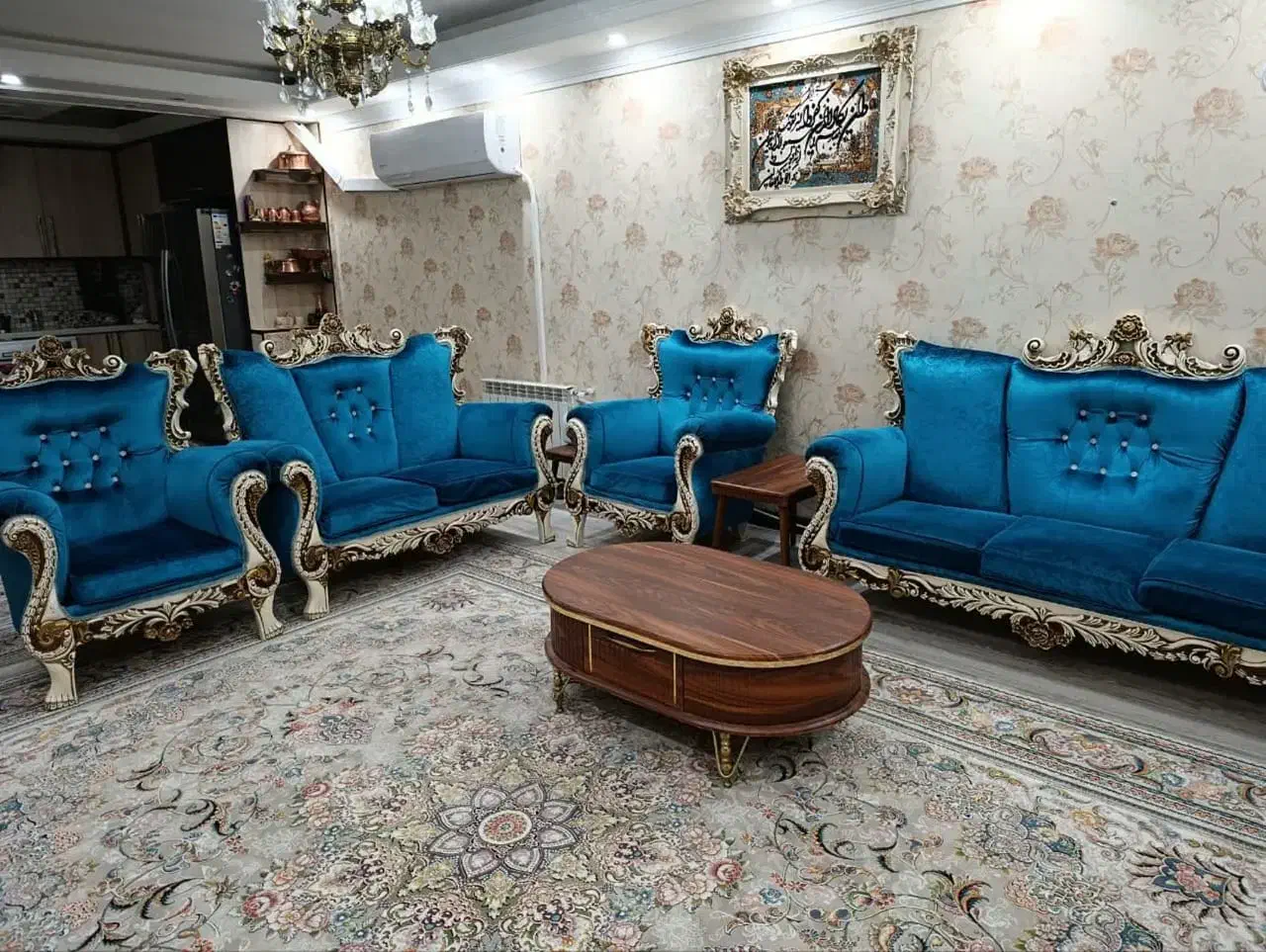 مبلمان 7 نفره کاملا سالم و تمیز|مبلمان خانگی و میز عسلی|پاکدشت, پاکدشت (مامازند)|دیوار