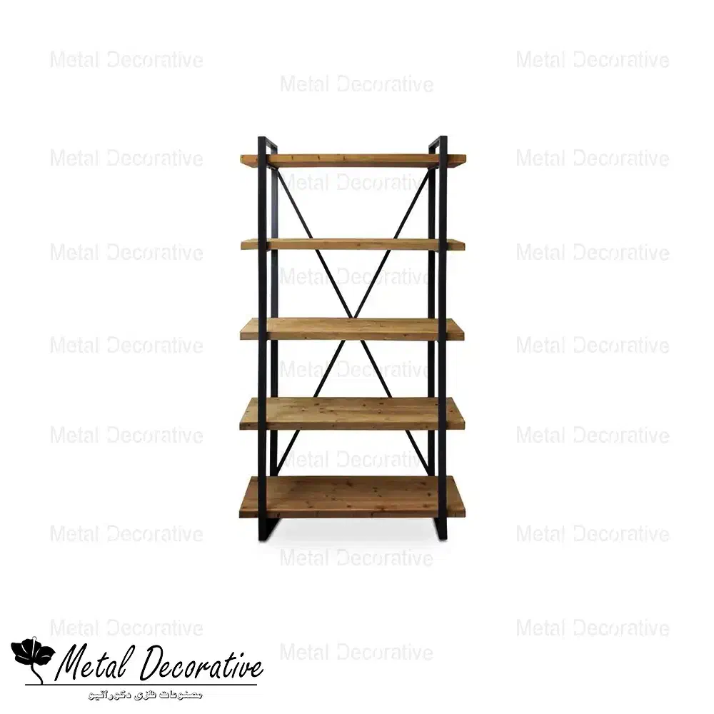 قفسه فلزی مدرن بوتیکی 5 طبقه چوبی|کتابخانه، شلف، قفسه‌های دیواری|چهاردانگه (تهران), |دیوار