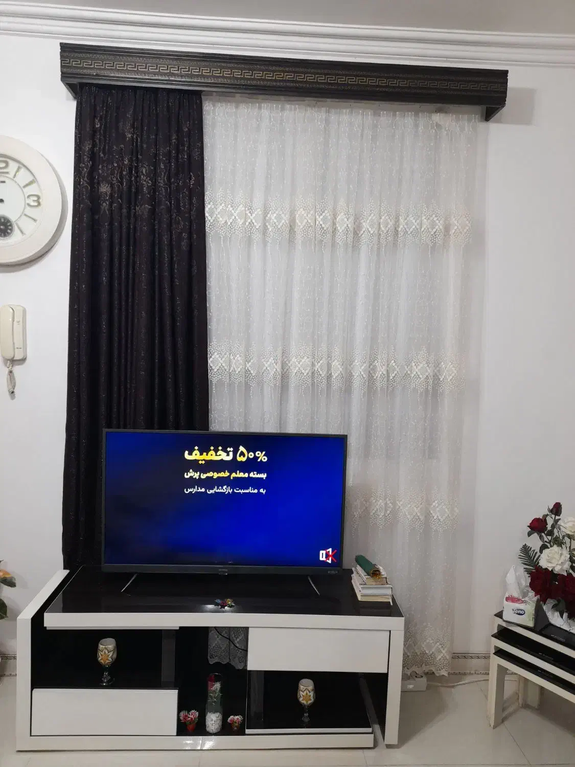 پرده 2 عدد|پرده، رانر، رومیزی|رشت, گلباغ نماز|دیوار