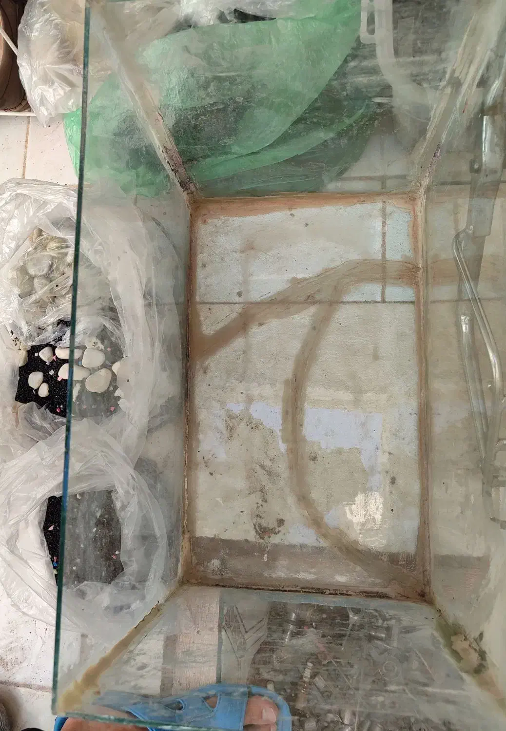 آکواریوم سالم به همراه سنگها|ماهی|زارچ, |دیوار