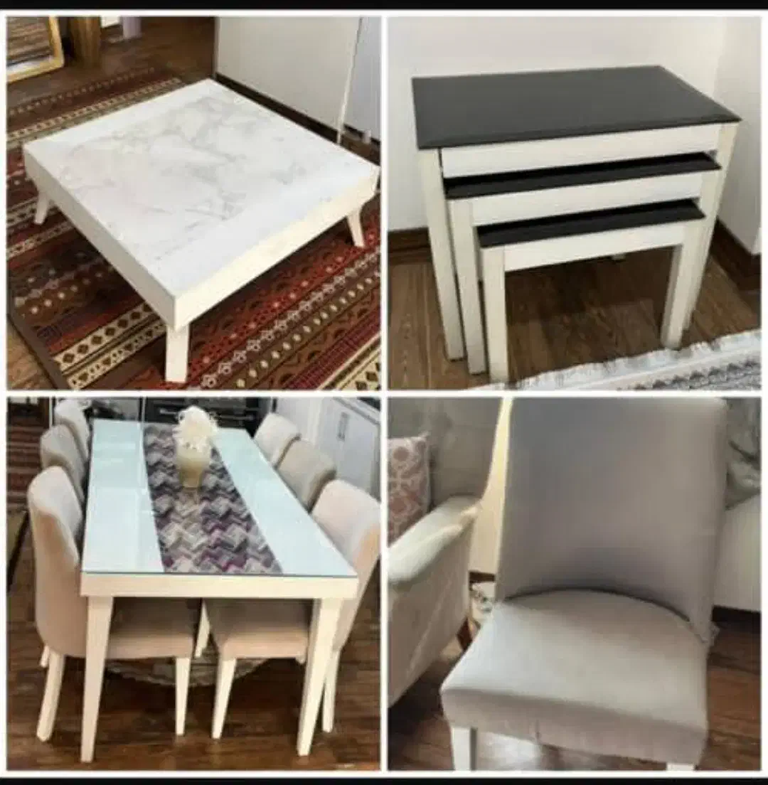 نهارخوری 6نفره بسیار تمیز|میز و صندلی غذاخوری|جم, |دیوار