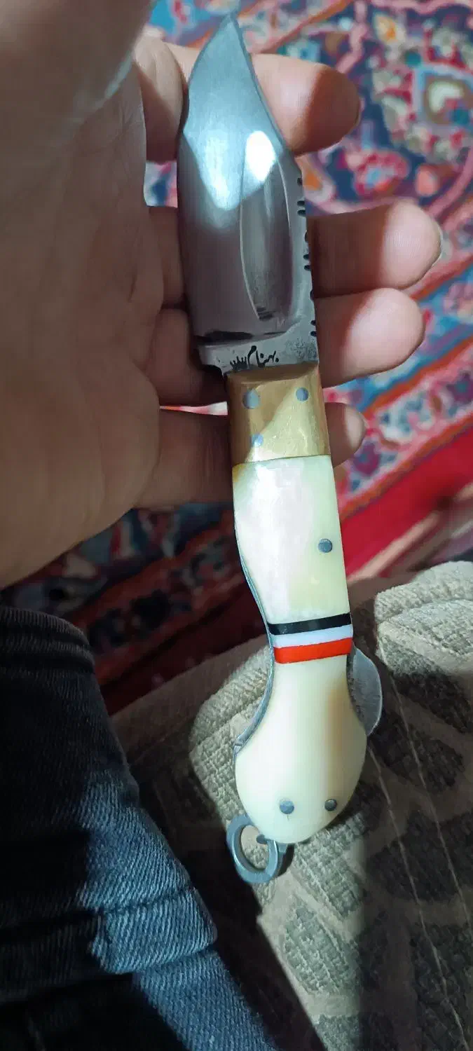 چاقو بابا استاد بهنام تاج دسته گوزن|کلکسیون اشیاء عتیقه|میانه, |دیوار