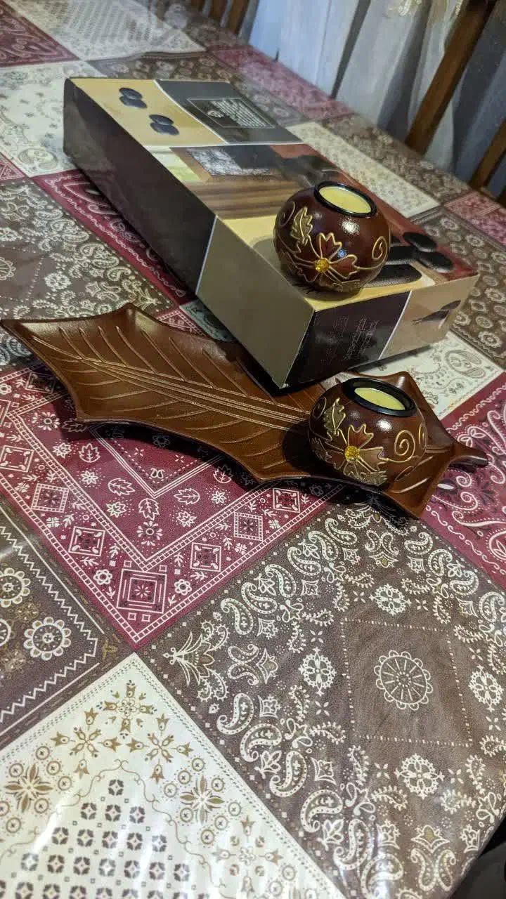 ست دکوراتیو شمع طرح چوب، کادویی دکوری تزئینی|صنایع دستی و سایر لوازم تزئینی|تهران, سازمان برنامه جنوبی|دیوار