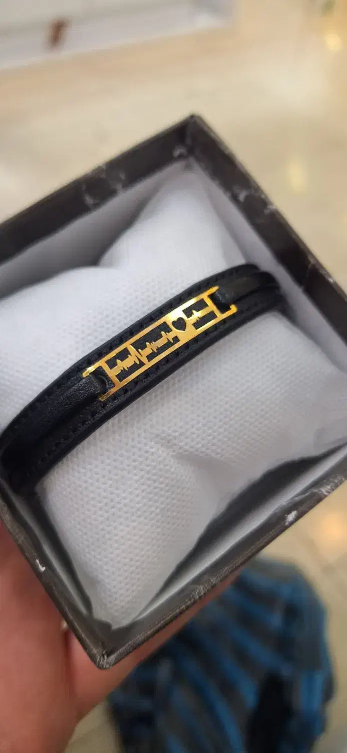 دستبندطلا چرم نبض طلا قلب طلا چرم و طلا سفارشی|جواهرات|تهران, مدائن|دیوار