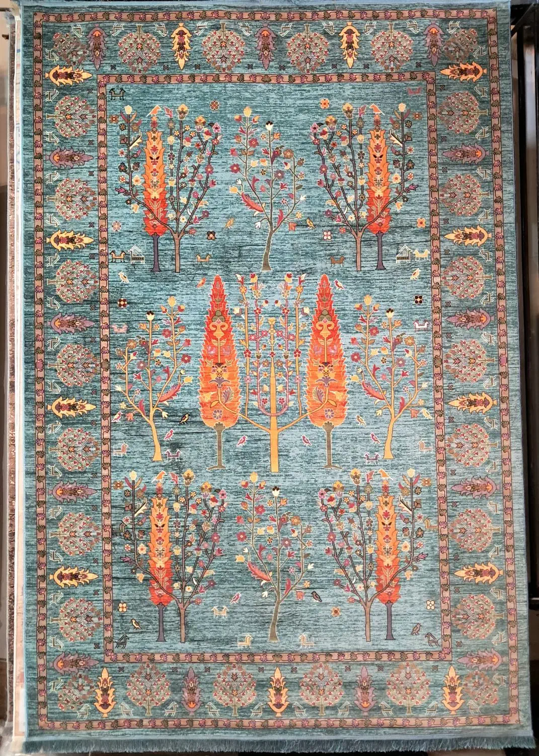 فرش ابریشمی آبی (درخت زندگانی )|فرش|رشت, حومه رشت|دیوار