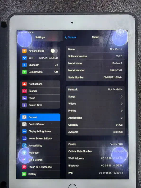 آیپد ایر۲ سیمکارت خور ۶۴گیگ|تبلت|تهران, نیاوران|دیوار
