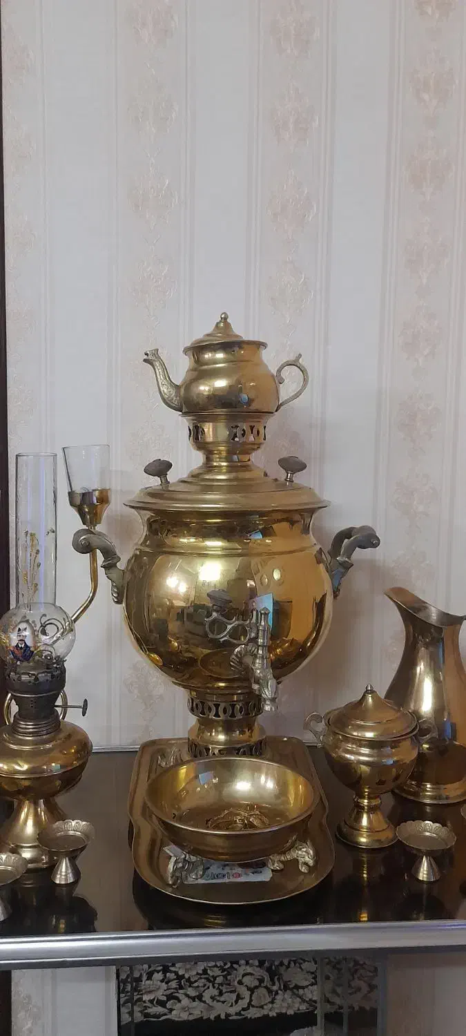 سماور برنجی قدیمی|سماور، چای‌ساز، قهوه‌ساز|زنجان, |دیوار
