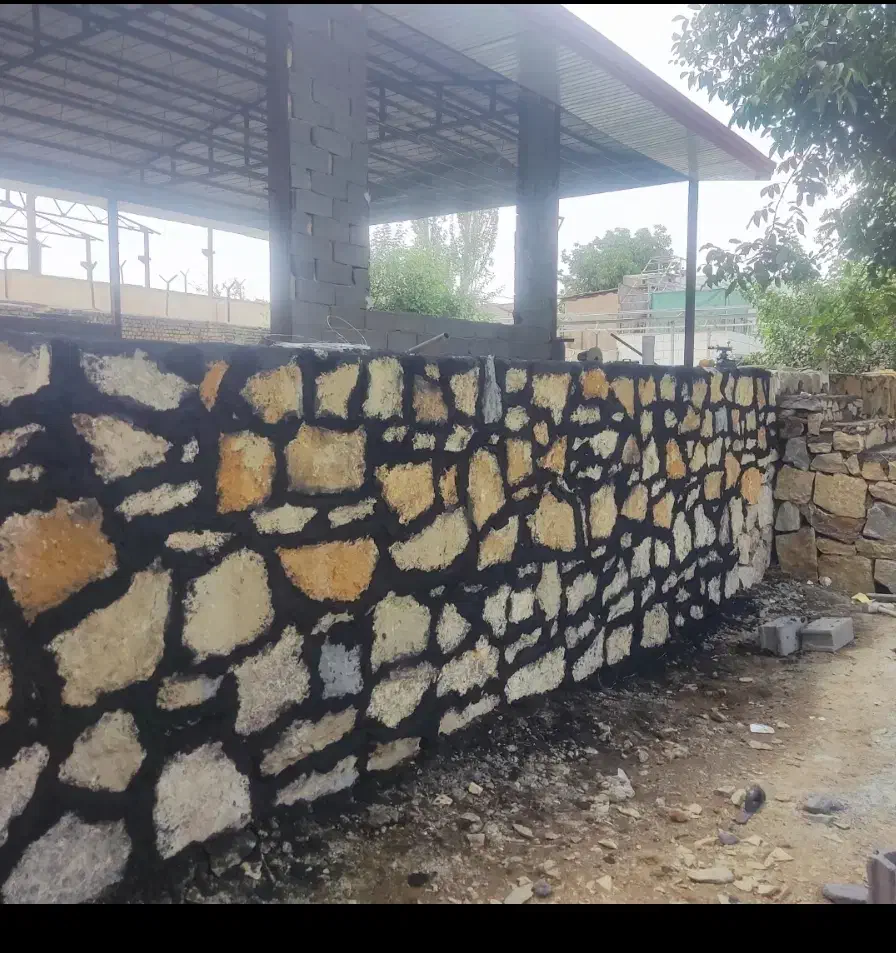 سنگکاری و دیوارچینی بلوک دور باغ|خدمات پیشه و مهارت|همدان, |دیوار