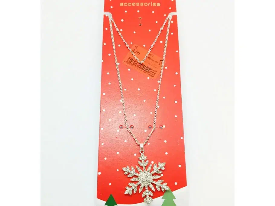 گردنبند زنجیری آویزدار دو ردیفه برف نگینی نقره ای|بدلیجات|رشت, بلوار گیلان|دیوار