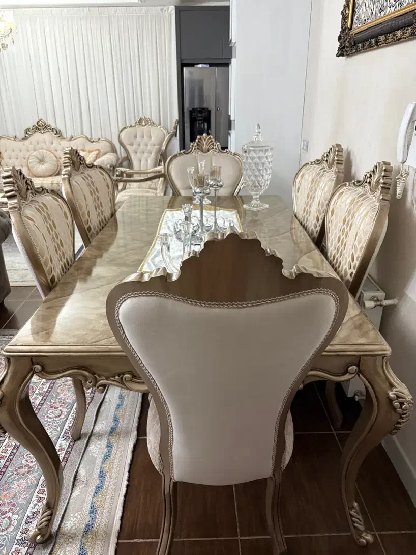 میز ناهارخوری ۶ نفره استیل|میز و صندلی غذاخوری|قزوین, |دیوار