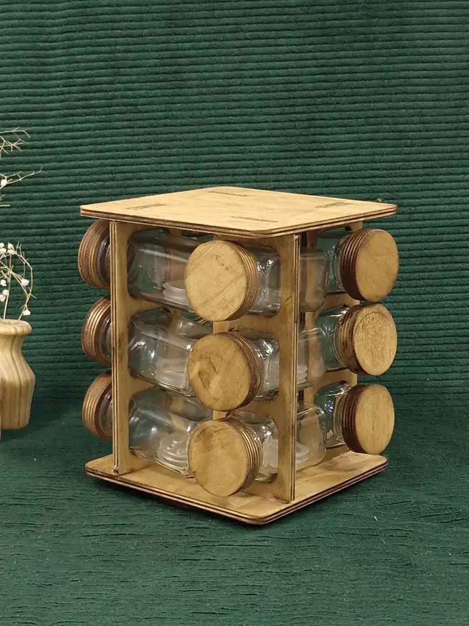 جا ادویه چوبی|ظروف نگهدارنده، پلاستیکی، یک‌بارمصرف|قزوین, |دیوار