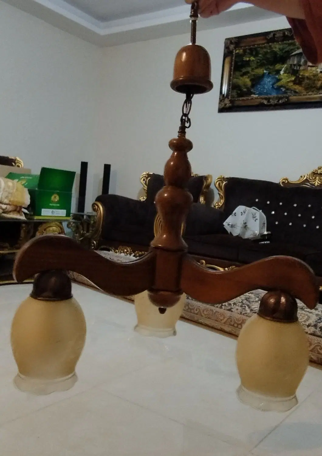 لوستر چوبی|لوستر و چراغ آویز|اسلامآباد غرب, |دیوار