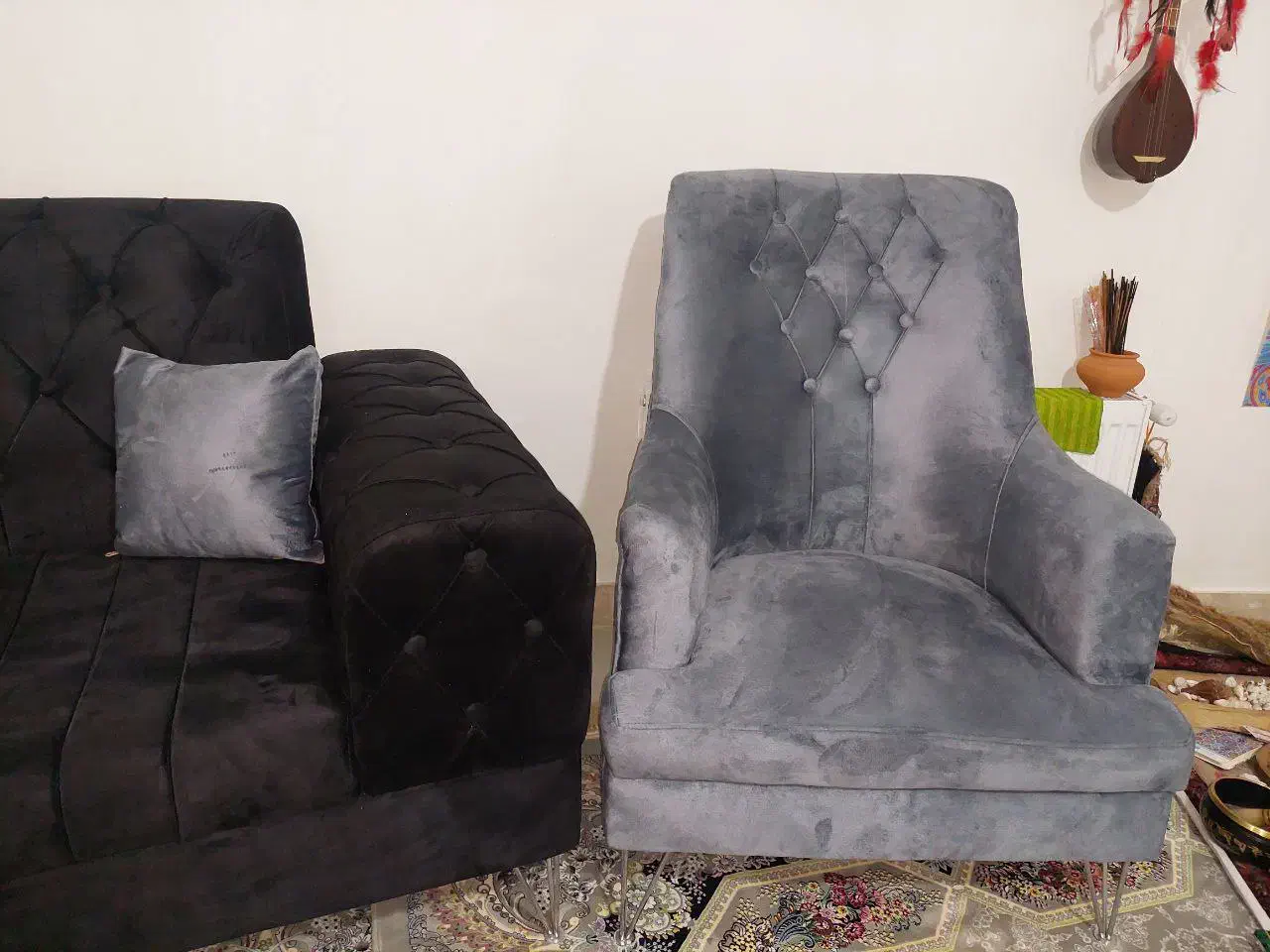 مبل نیم ست ۴نفره|مبلمان خانگی و میز عسلی|چالوس, |دیوار