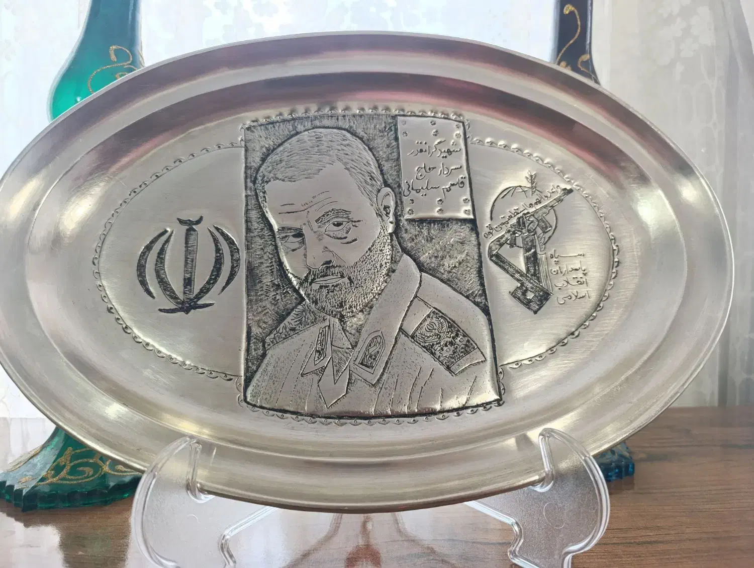 سینی ورشو حاج قاسم سلیمانی|کلکسیون اشیاء عتیقه|بروجرد, |دیوار
