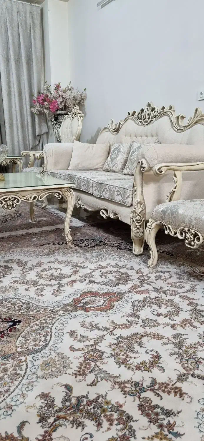 مبلمان۸نفر استیل همراه با میز تلویزیون|مبلمان خانگی و میز عسلی|اسلام‌شهر, شهرک مهدیه|دیوار