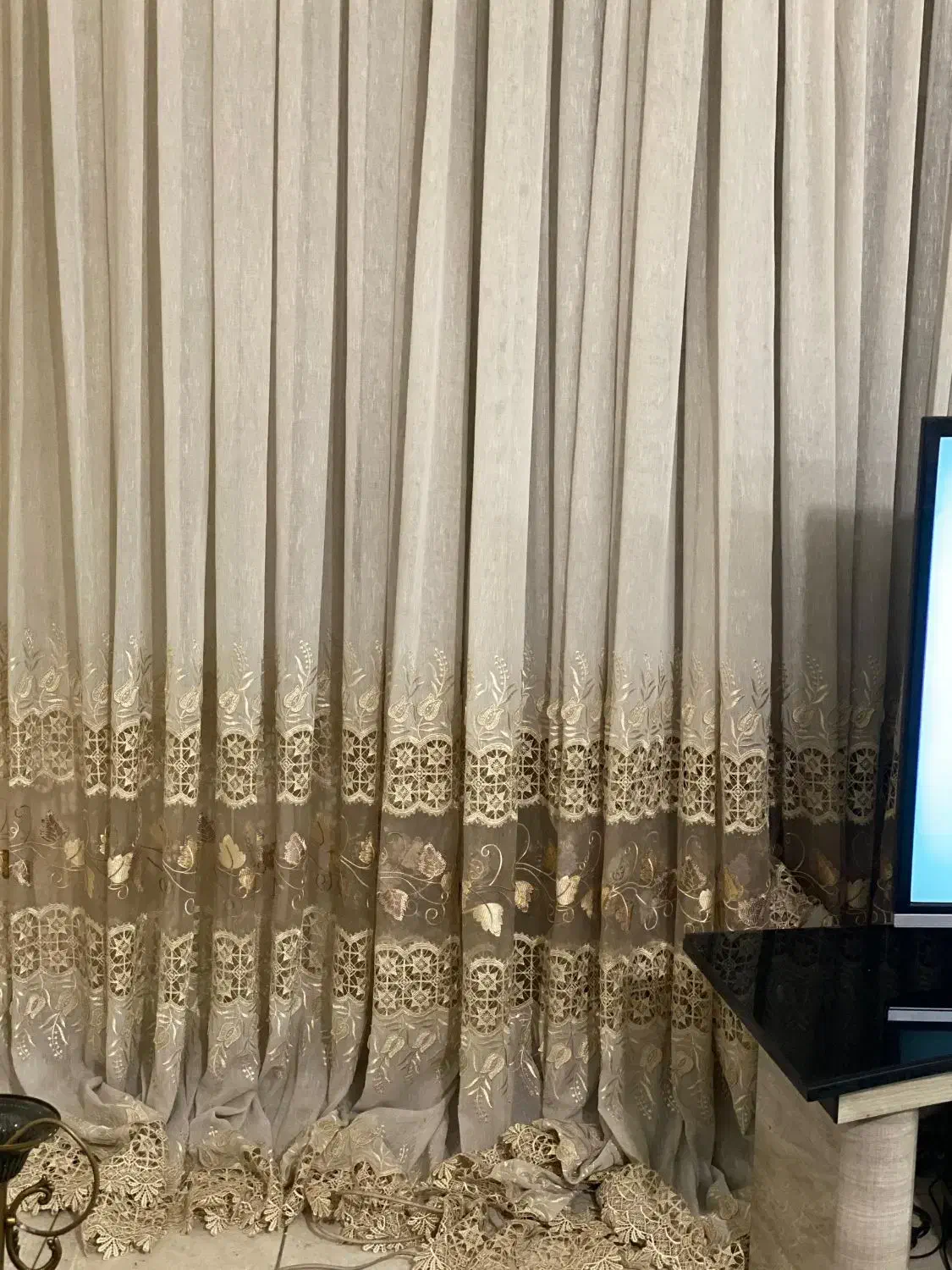 پرده حریرسالن پذیرایی|پرده، رانر، رومیزی|تهران, سازمان برنامه شمالی|دیوار