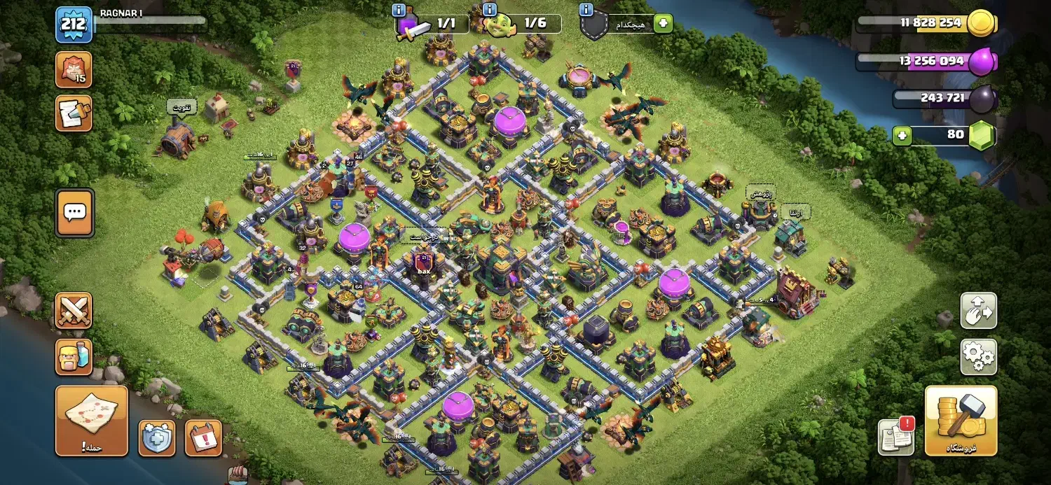 اکانت کلش تان ۱۴فول مکس لول ۲۱۲|کنسول، بازی ویدئویی و آنلاین|زارچ, |دیوار