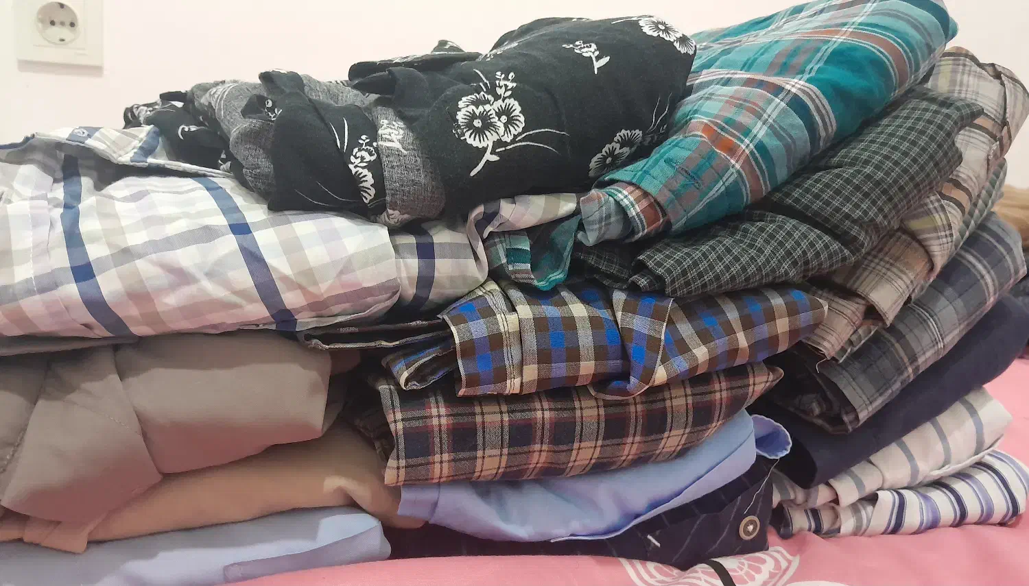 پیراهن مردانه آستین بلند و کوتاه سایز LوXL|لباس|بهشهر, |دیوار