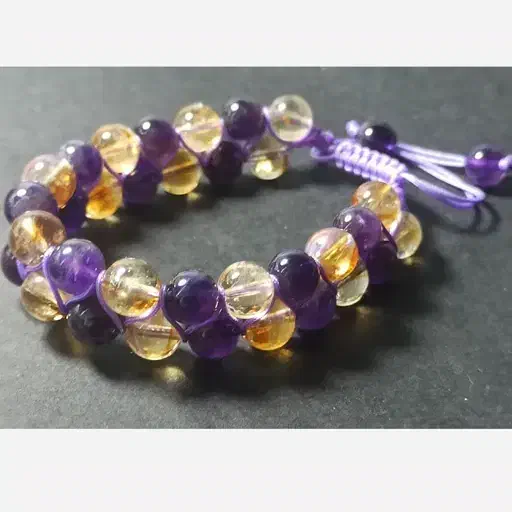 دستبند آمیتیست سیترین (دستبند دوردیفه گوهرسنگ اصل)|جواهرات|شیراز, شهرک امیر کبیر|دیوار