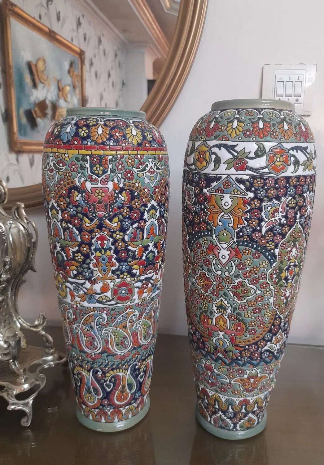 گلدان میناکاری سالم وزیبا|صنایع دستی و سایر لوازم تزئینی|تهران, تهرانسر غربی|دیوار