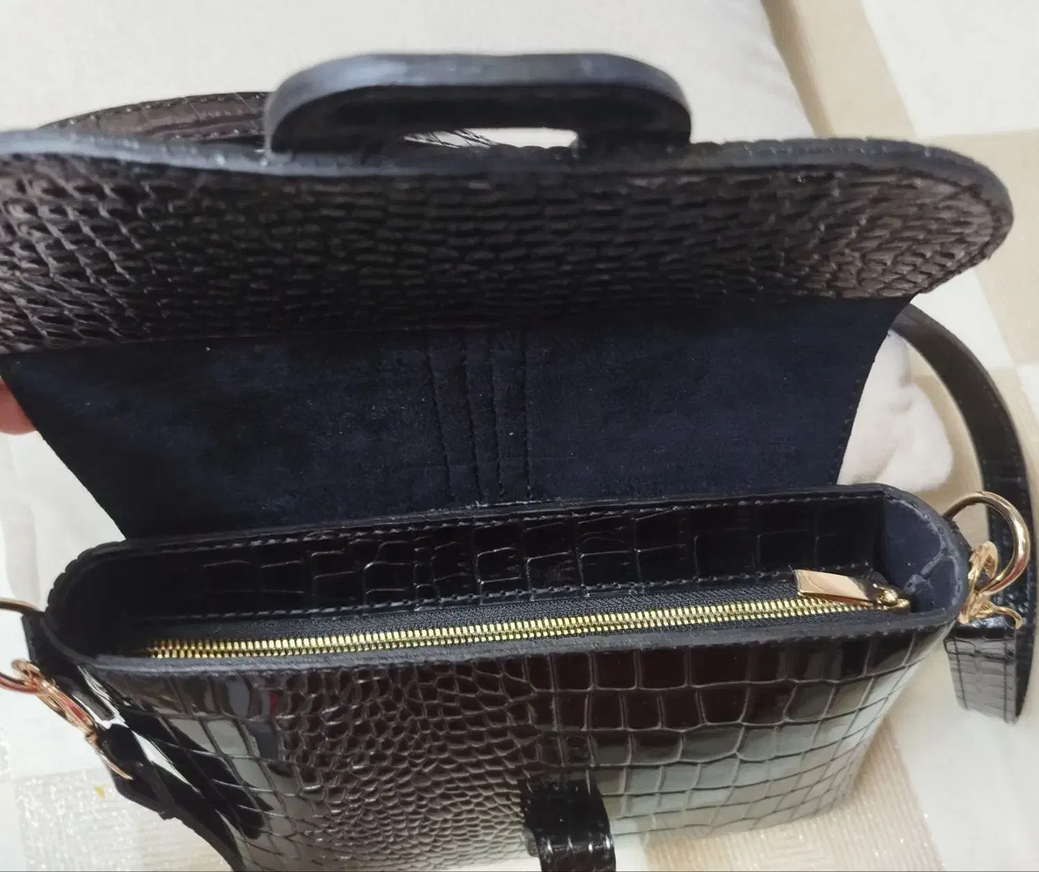 کیف زنانه چرم طبیعی طرح ورنی|کیف، کفش، کمربند|اردبیل, |دیوار