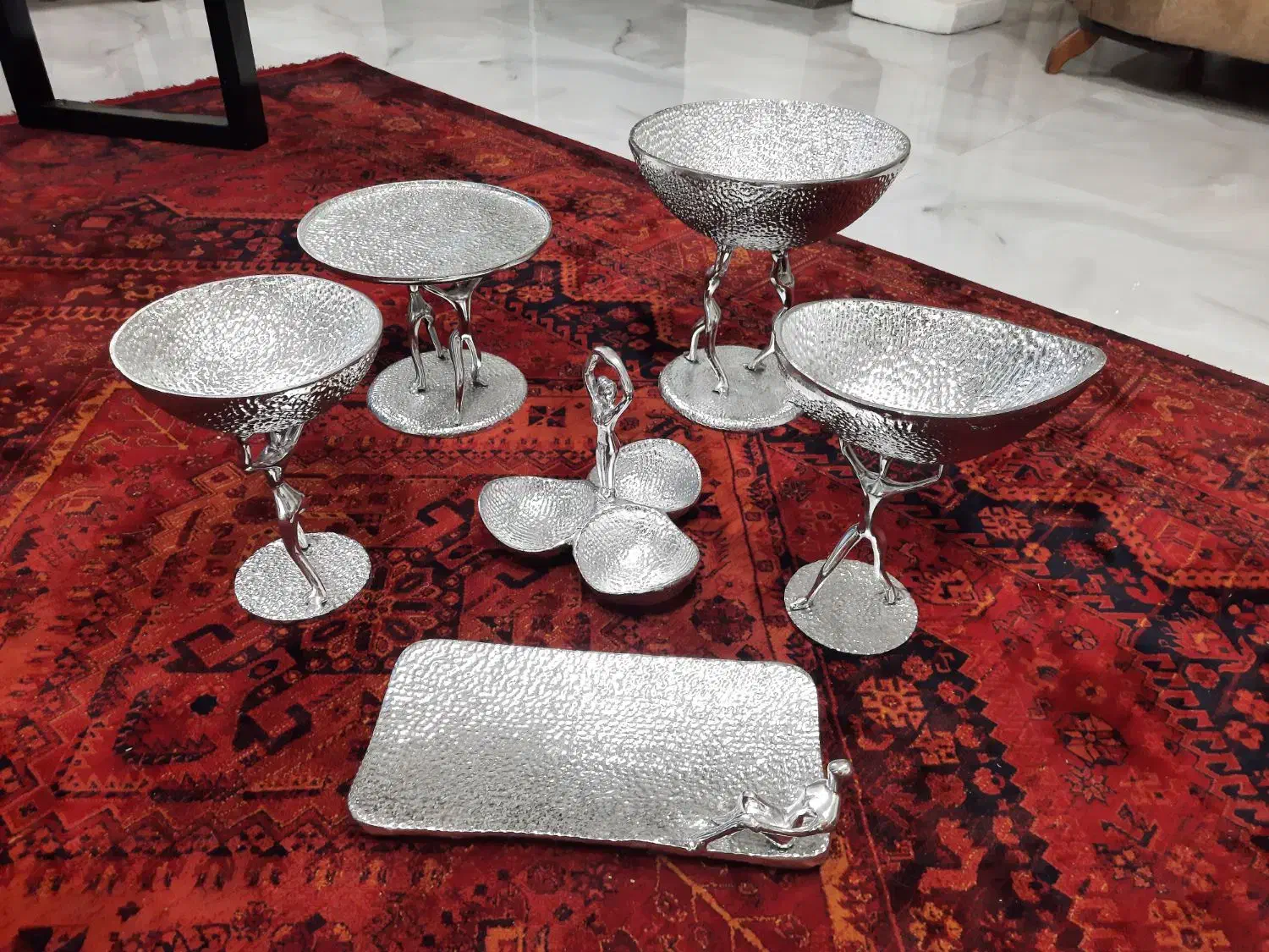 ست پذیرایی نقره ای|ظروف سرو و پذیرایی|دوگنبدان, |دیوار