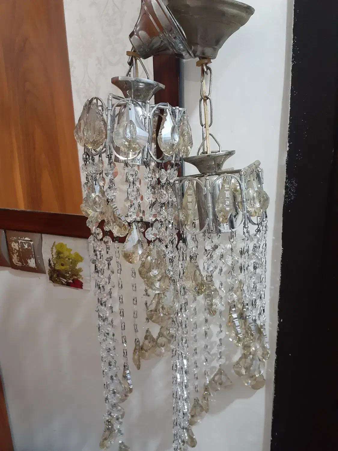 دو عدد لوستر الماسی|لوستر و چراغ آویز|گرگان, |دیوار