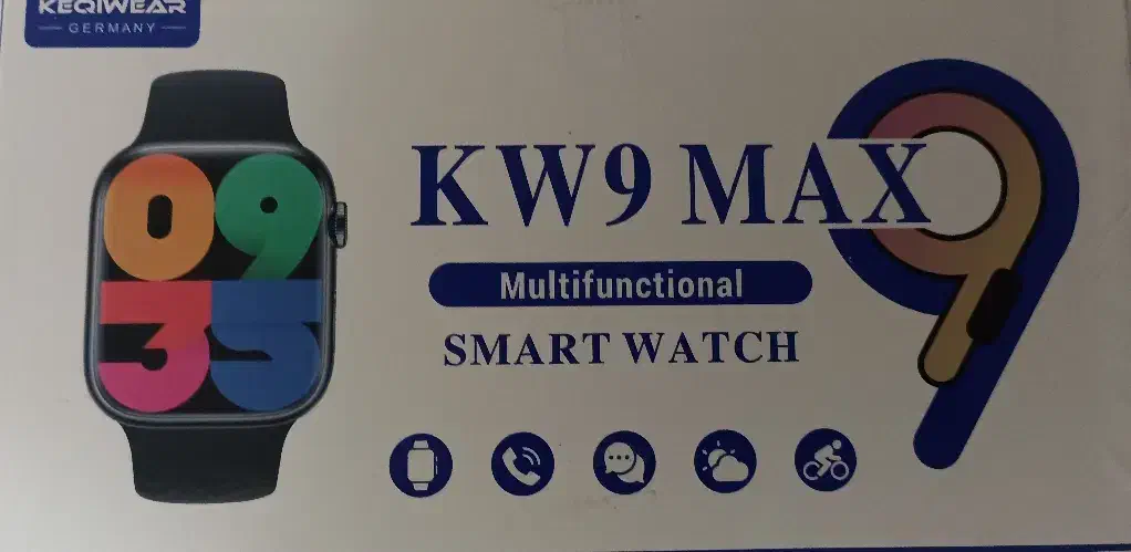 ساعت‌ هوشمند KW9 Max با جعبه و شارژ اصلی|ساعت|فومن, |دیوار