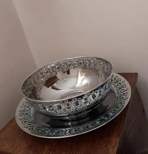 قاب وقدح  ظرف زیر و رو  جامیوه ای و شیرینی خوری|کلکسیون اشیاء عتیقه|شاهین‌شهر, شهرک گلدیس|دیوار