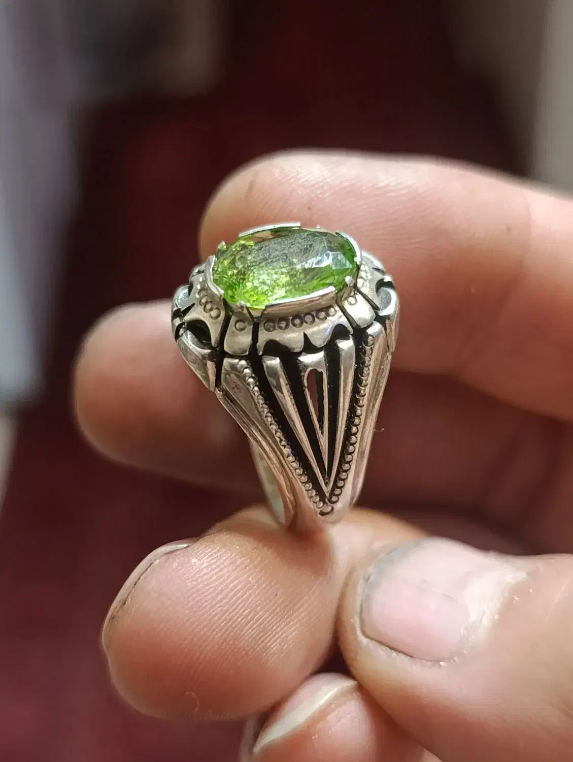 انگشتر زبرجد افغانستان طبیعی آبدار|جواهرات|زنجان, |دیوار