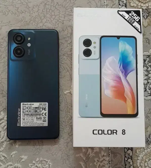 color 8 black view بلک ویو مشکی 258 گیگ رم 16|موبایل|اصفهان, تخت فولاد|دیوار