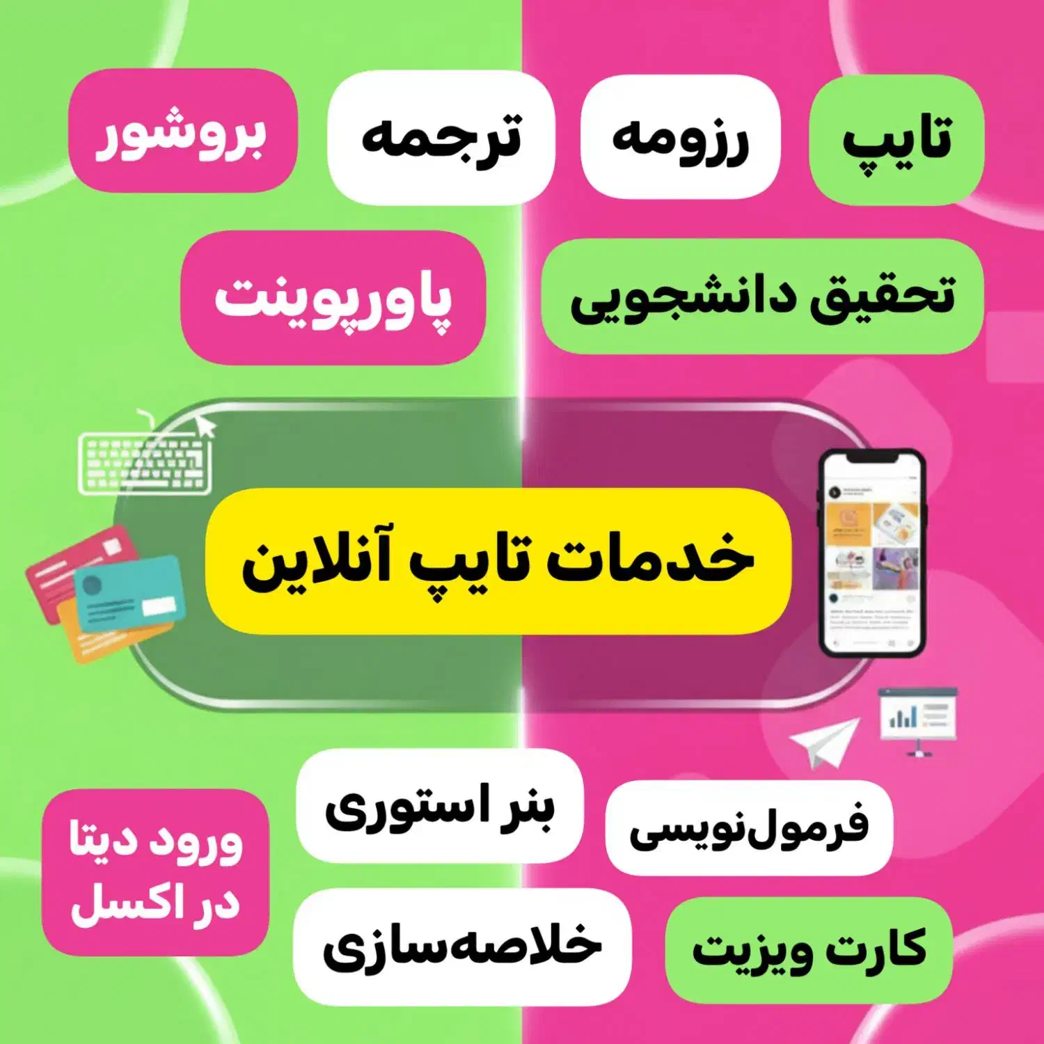 تایپ،ترجمه، پاورپوینت، خلاصه سازی|خدمات رایانهای و موبایل|رشت, حمیدیان|دیوار