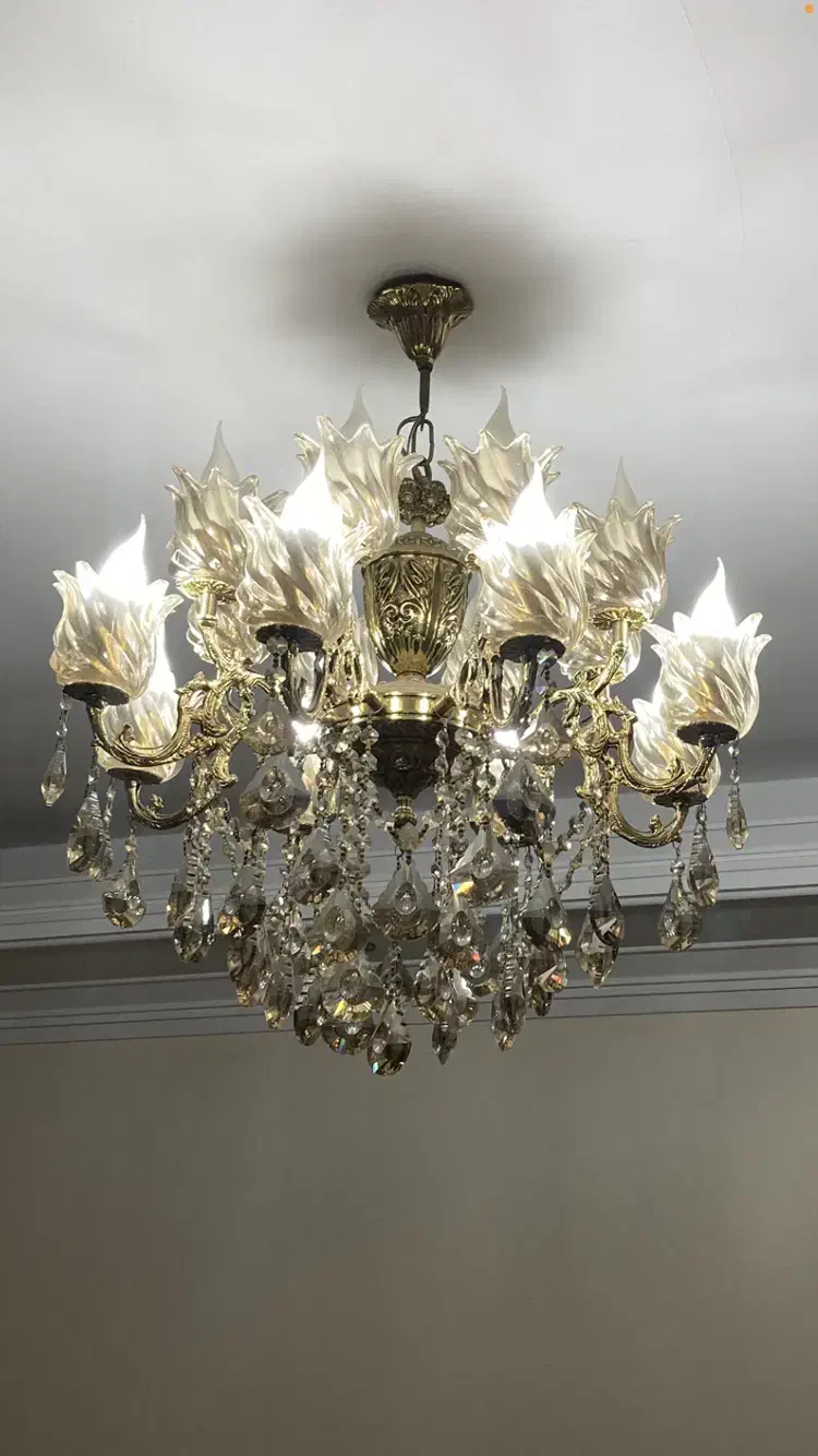 لوستر تمام برنجی ۱۶ شاخه ۲عدد|لوستر و چراغ آویز|تهران, هفده شهریور|دیوار