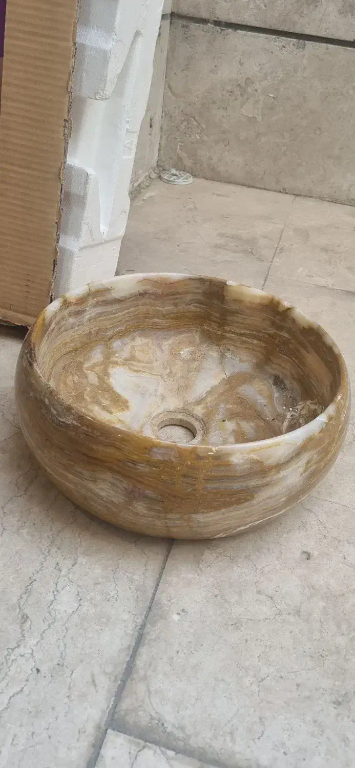 کاسه روشویی سنگی گرد|لوازم سرویس بهداشتی|بجنورد, |دیوار