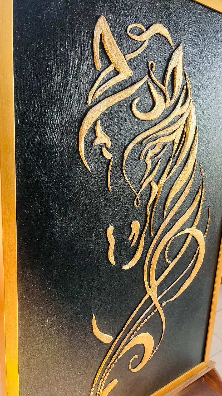 تابلو دکوراتیو برجسته طرح اسب ورق طلا|تابلو، نقاشی، عکس|فردیس, خیام غربی|دیوار