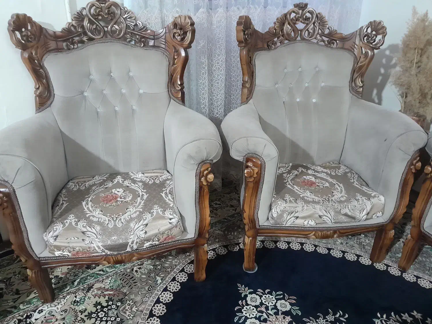 مبل سلطنتی ۹ نقره مناسب باغ|مبلمان خانگی و میز عسلی|قزوین, |دیوار