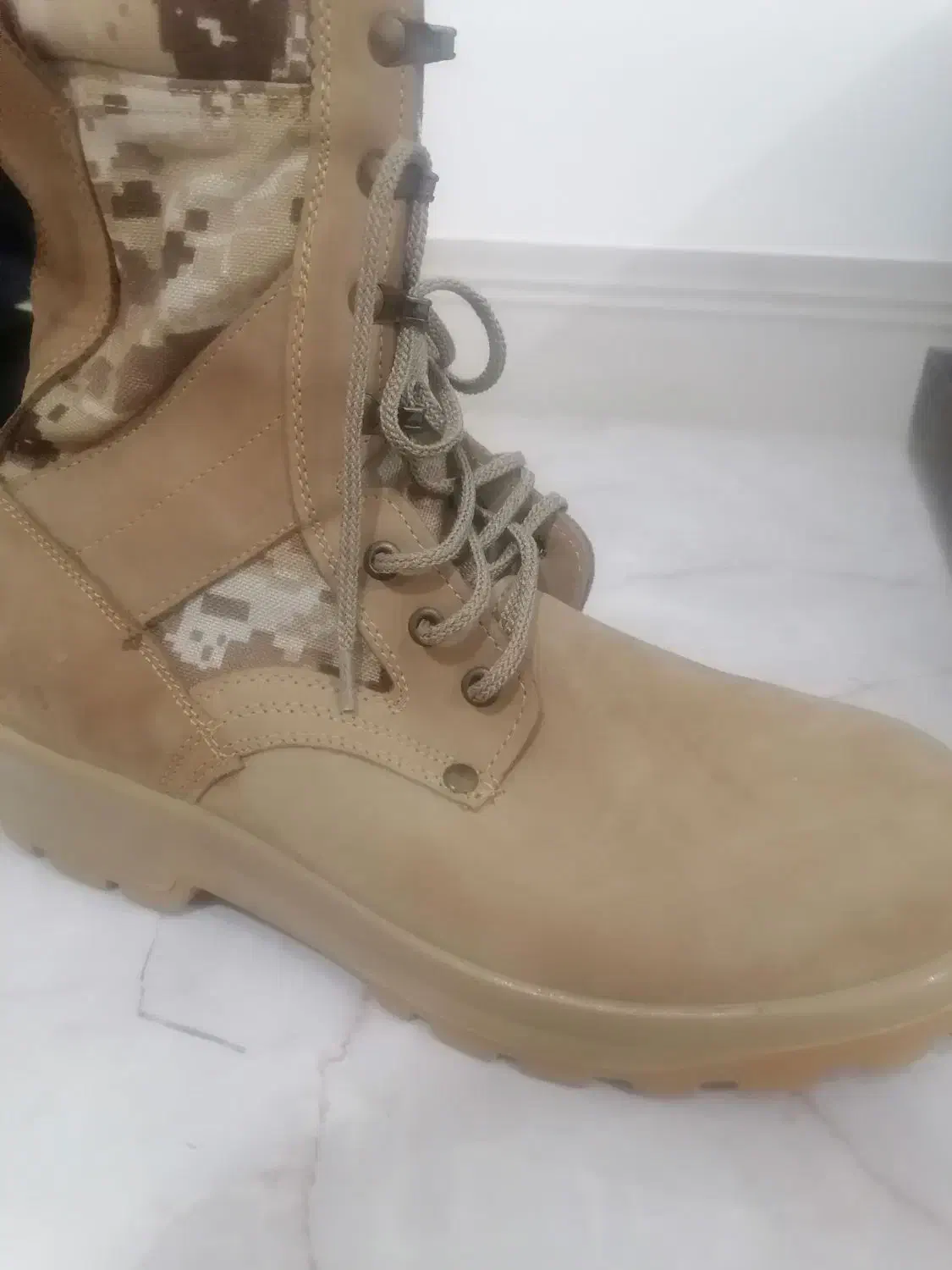 پوتین خاکی چرم نبوک طبیعی|کیف، کفش، کمربند|اقلید, |دیوار