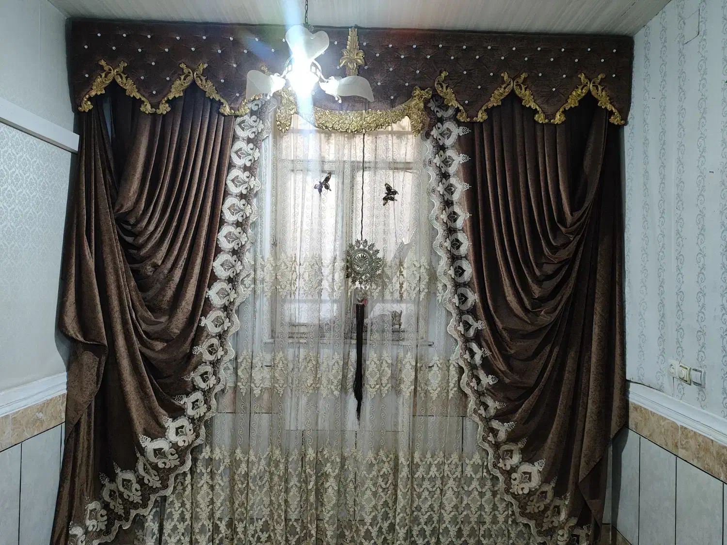 پرده با کتیبه|پرده، رانر، رومیزی|بندر امام خمینی, |دیوار