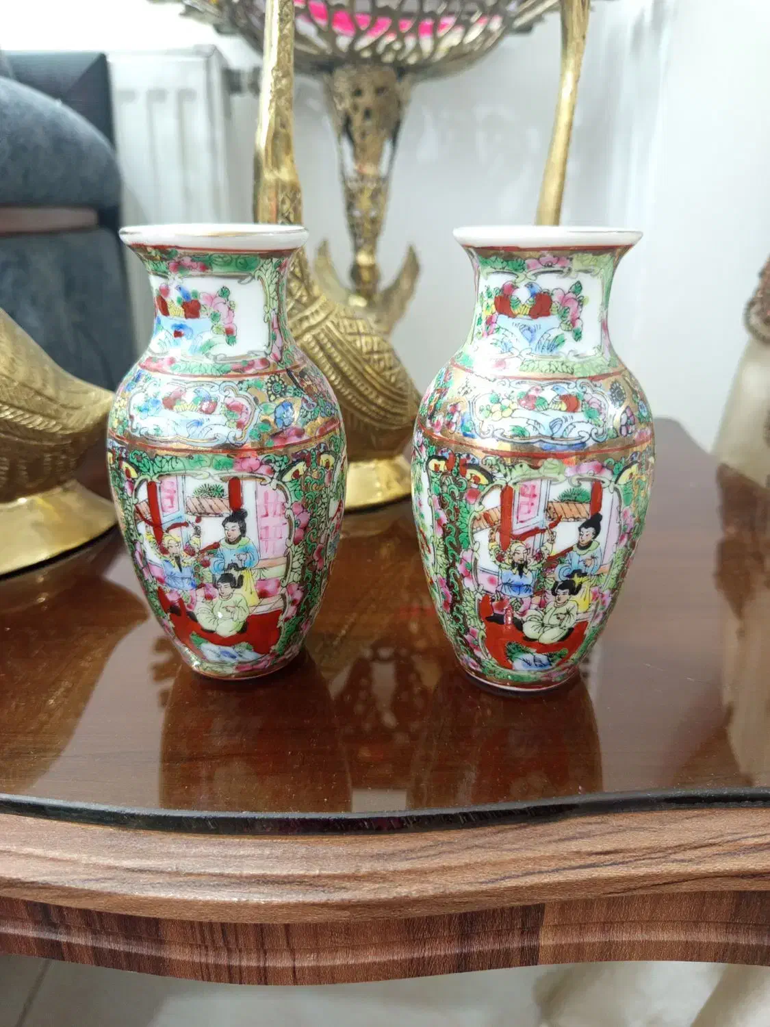 گلدان گل مرغی.قوری گل مرغی.پیاله های اصل چین|کلکسیون اشیاء عتیقه|قم, پردیسان|دیوار