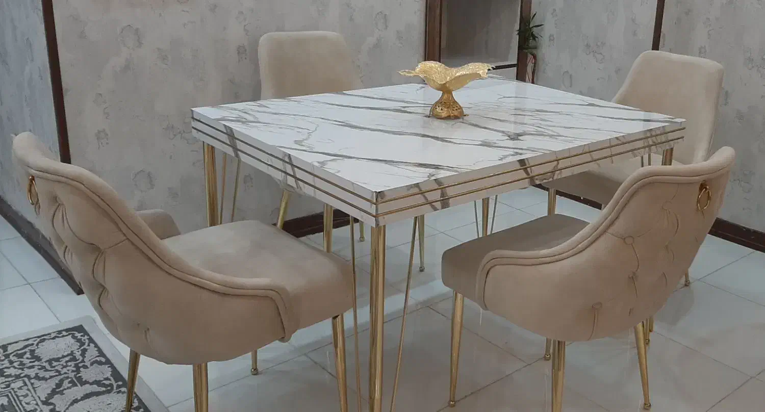 ناهارخوری پایه استیل|میز و صندلی غذاخوری|فولادشهر, C8|دیوار