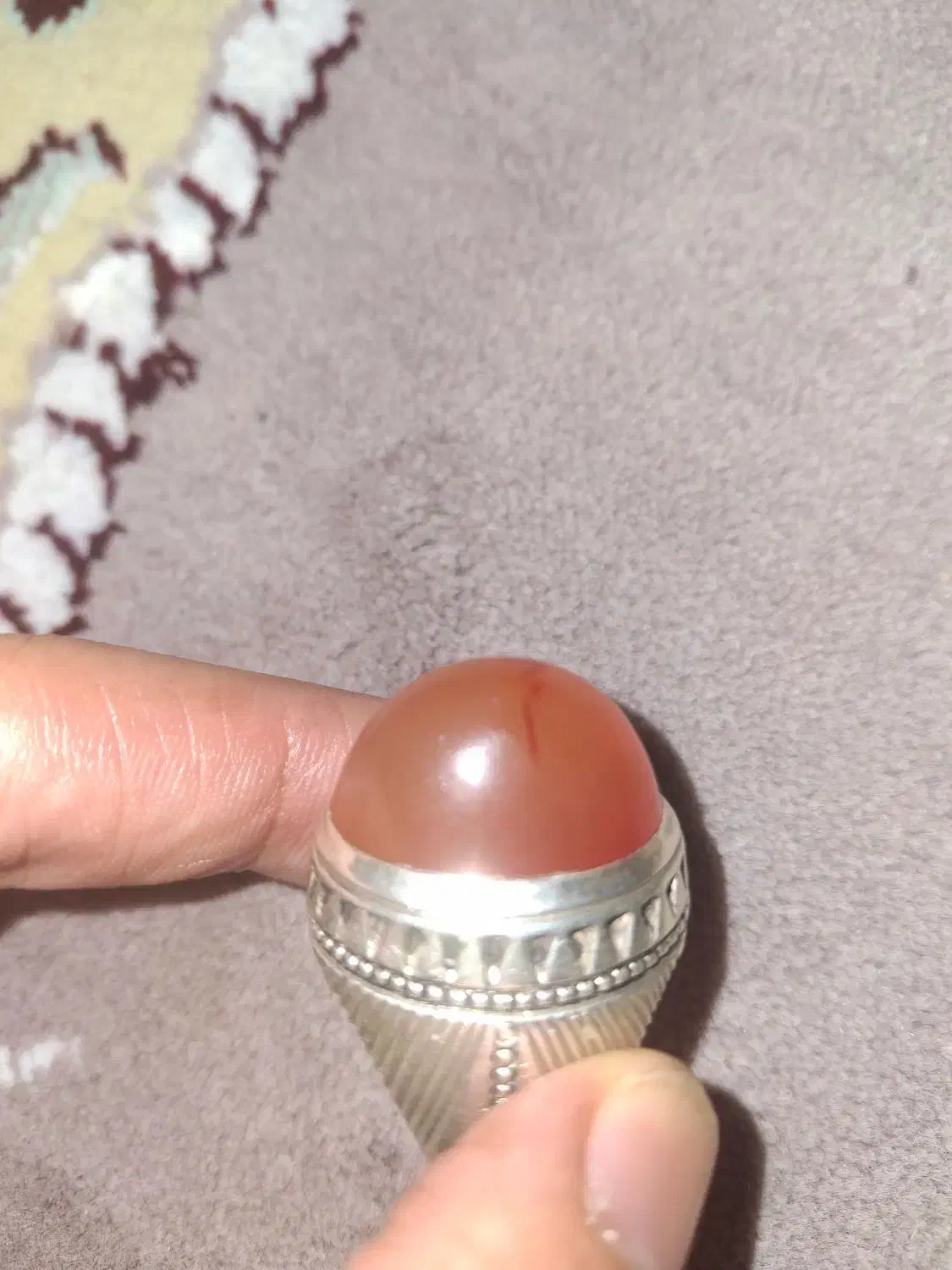 انگشتر عقیق یمنی رگه زعفرانی|جواهرات|مشگین شهر, |دیوار