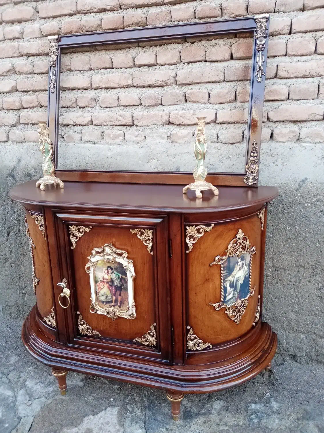 دو عدد آینه کنسول آنتیکا|بوفه، ویترین، کنسول|تبریز, |دیوار