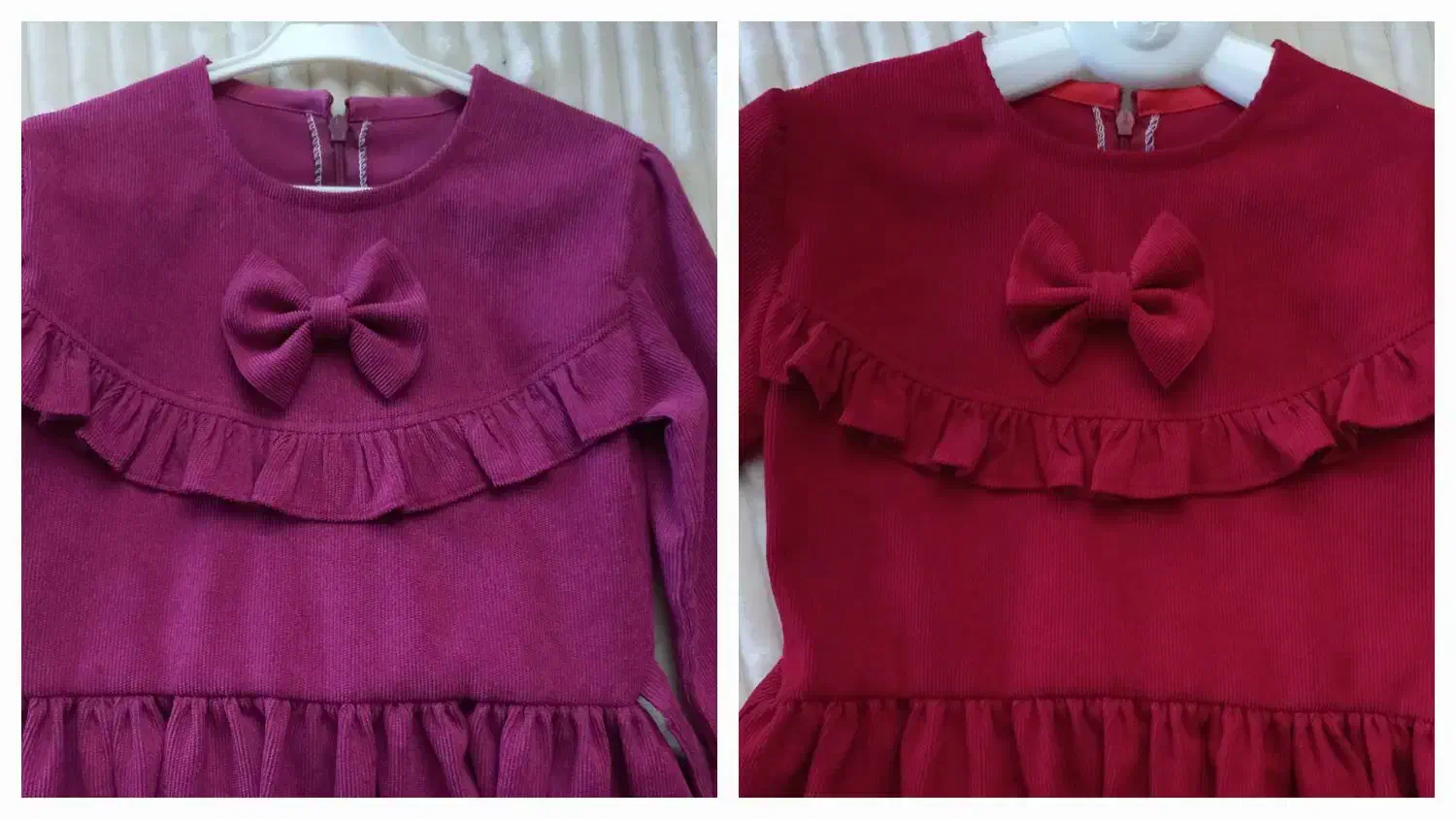 پیراهن دخترانه جنس مخمل کبریتی ریز|کفش و لباس بچه|قم, قم نو|دیوار