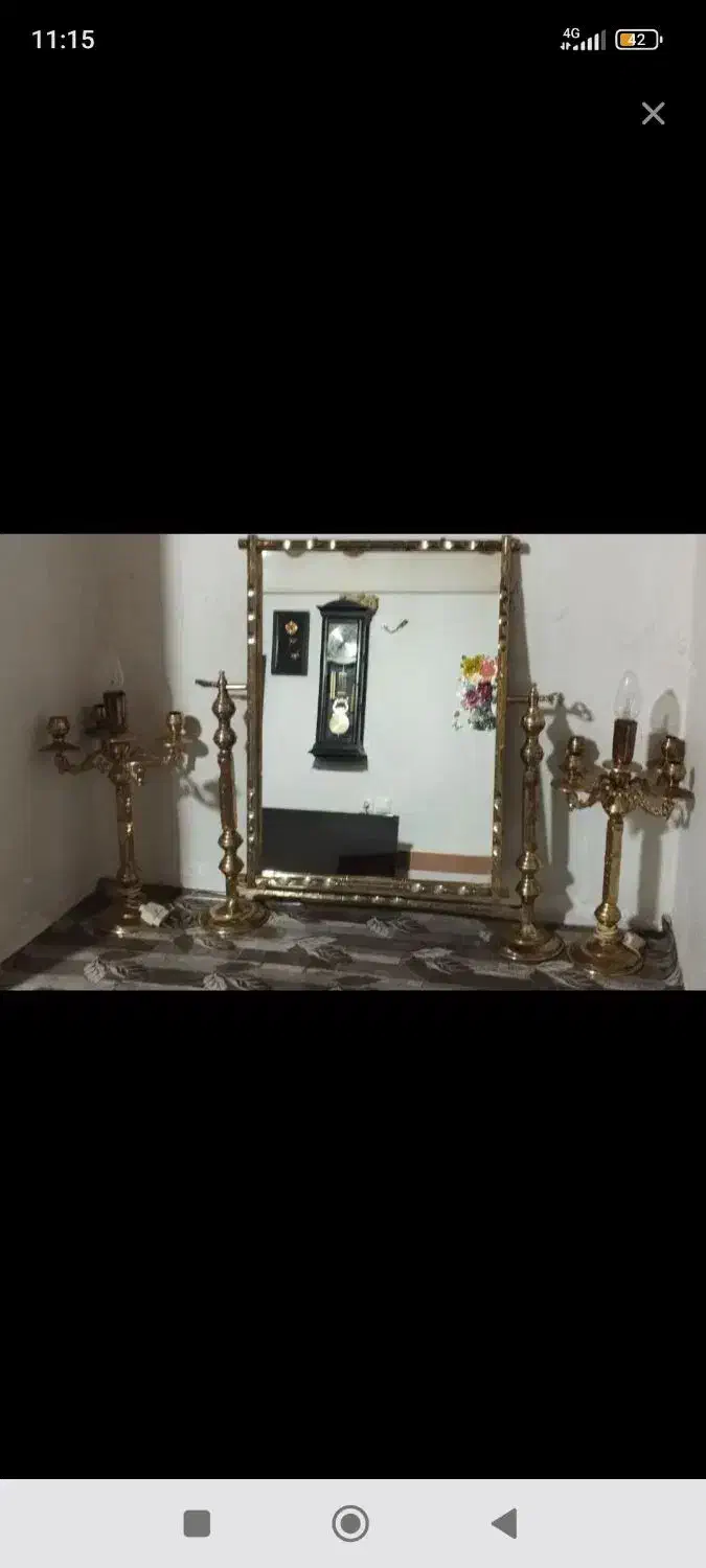 آینه شمعدان برنجه|آینه|بیجار, |دیوار