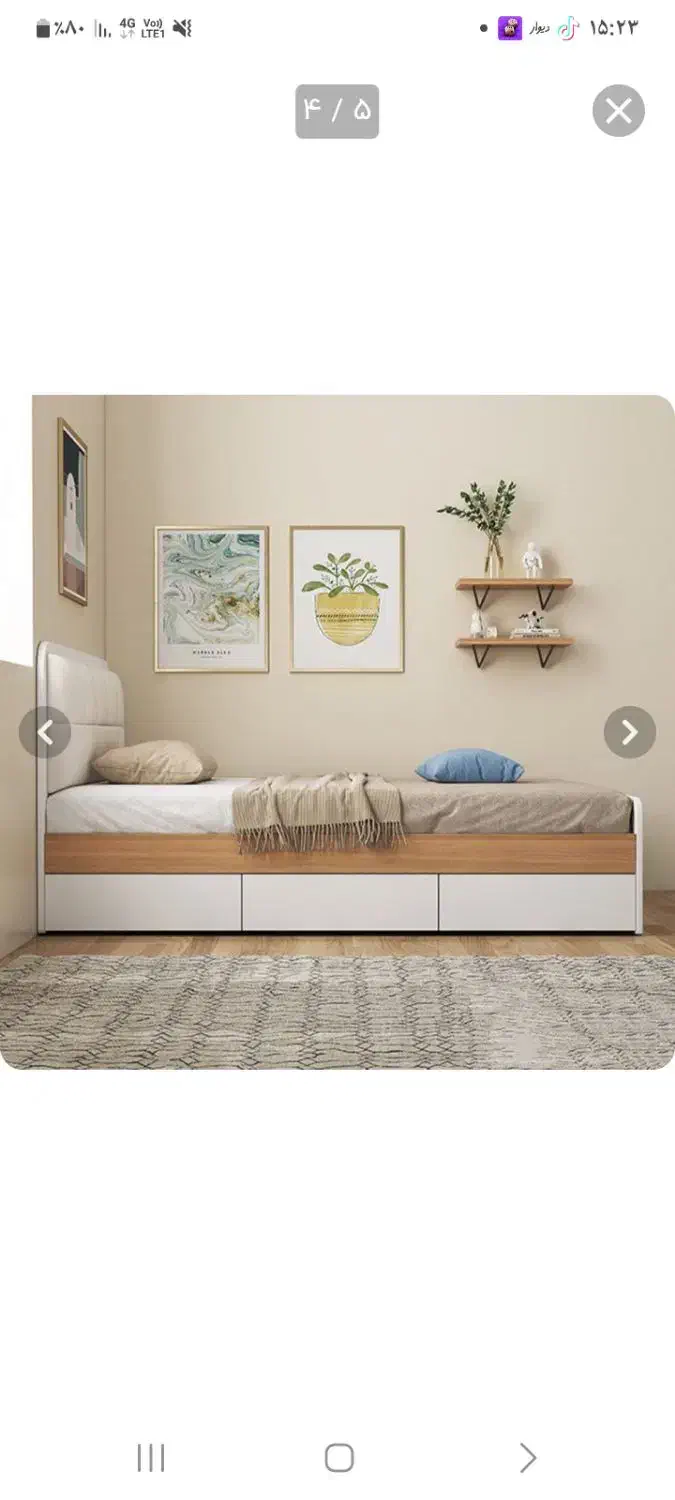 تخت خواب ۱نفره (کلبه)|تخت و سرویس خواب|اصفهان, رهنان|دیوار