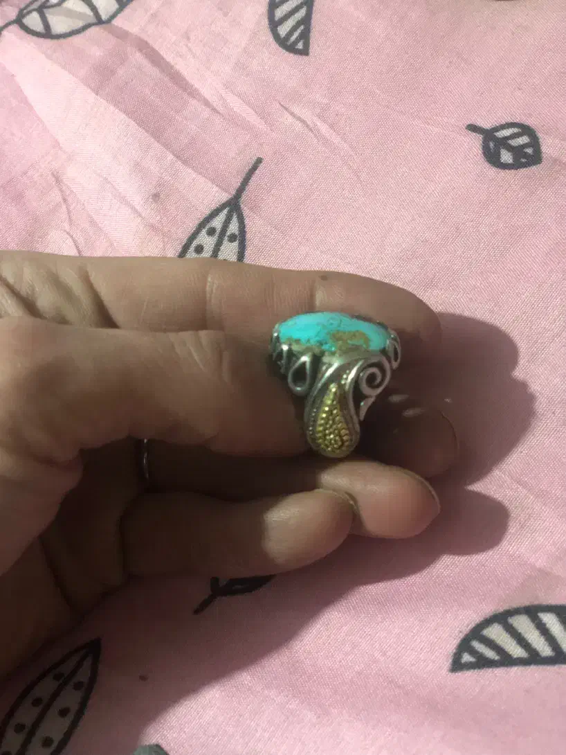انگشتر نقره نگین فیروزه اصل|جواهرات|تهران, بریانک|دیوار