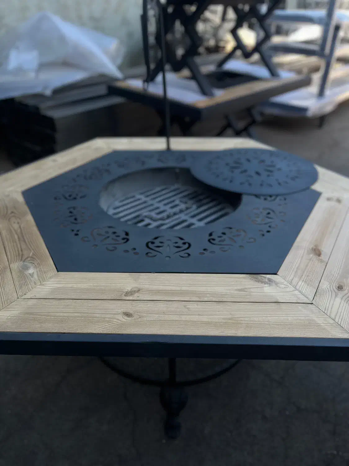 میز اتشدان شش ضلعی دو حالته گازی هیزمی|بخاری، هیتر، شومینه|تهران, صفا|دیوار